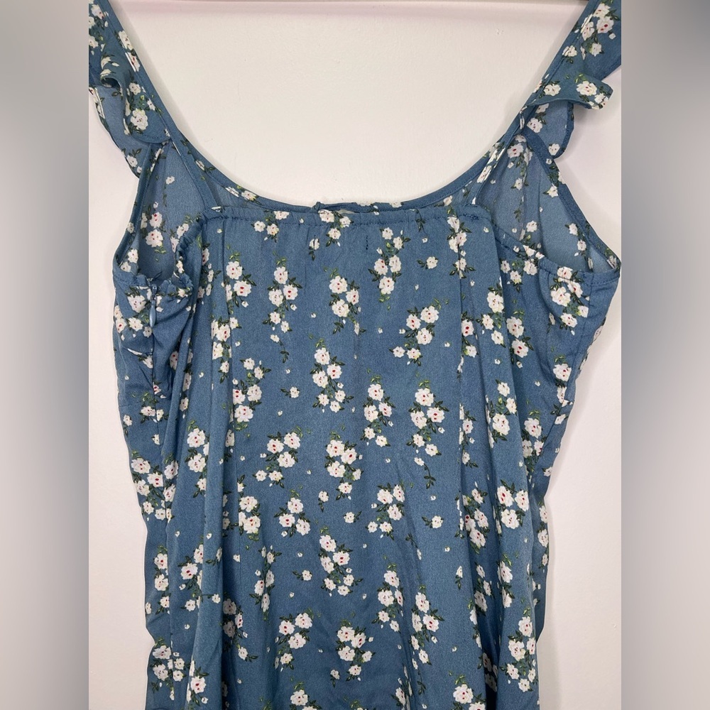 Nasty Gal Blue Floral Mini Dress Cottagecore Ruffle homecoming dress - Picture 8 of 12